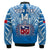 (Custom Text And Number) Samoa Rugby Bomber Jacket Personalise Toa Samoa Polynesian Pacific Blue Version LT14 - Polynesian Pride