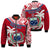 (Custom Personalised) Samoa Bomber Jacket Samoan Coat Of Arms With Coconut Red Style LT14 Unisex Red - Polynesian Pride