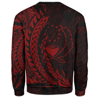 Pohnpei Sweatshirt - Wings Style Red Color - Polynesian Pride