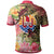 French Polynesia Polo Shirt Flowers Tropical With Sea Animals - Polynesian Pride