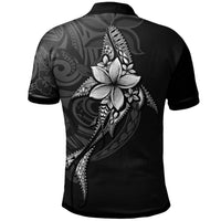 Samoa Polo Shirt Fish With Plumeria Flowers Style - Polynesian Pride