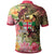 Fiji Polo Shirt Flowers Tropical With Sea Animals - Polynesian Pride