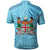 Fiji Polo Shirt Viti Flowers With Seal Flag Color - Polynesian Pride