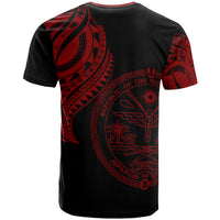 Marshall Custom T Shirt Marshall Tatau Red Patterns - Polynesian Pride