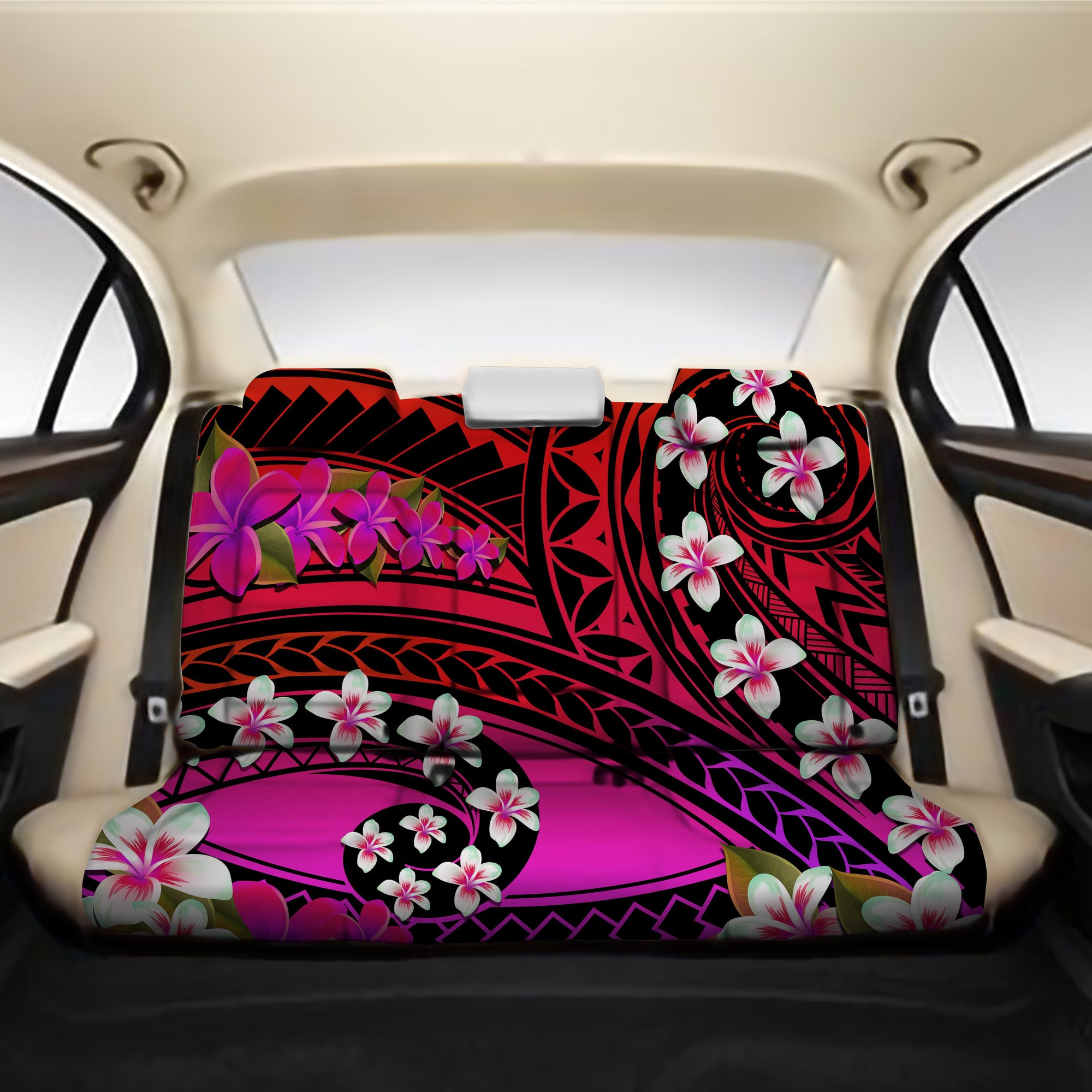 Hawaii Plumeria Polynesian Back Seat Cover - Hope - Purple - AH One Size Purple Back Car Seat Covers - Polynesian Pride