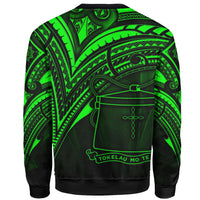 Tokelau Sweatshirt - Cross Style Green Color - Polynesian Pride