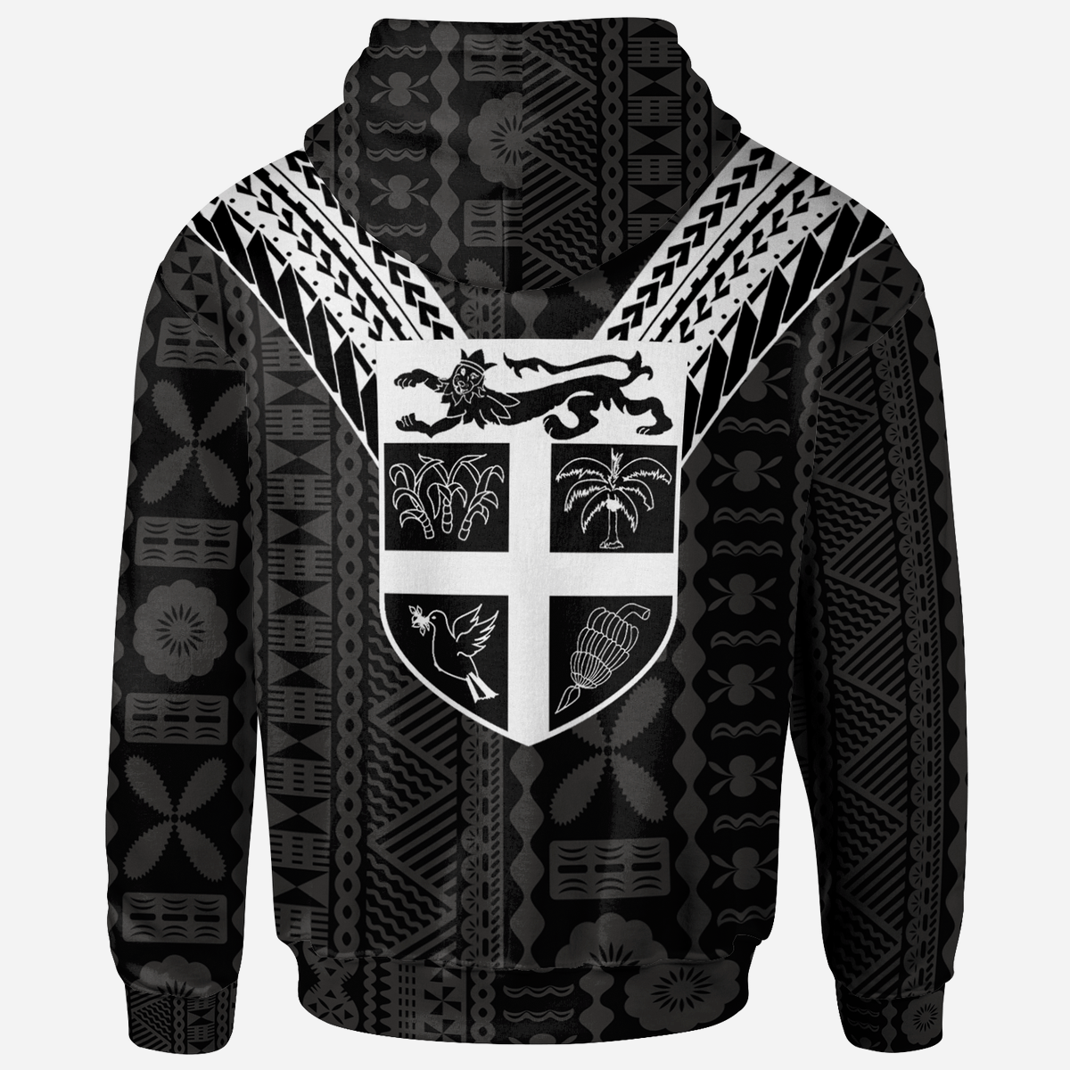 Fiji All Over Hoodie White Sailor Style - Polynesian Pride