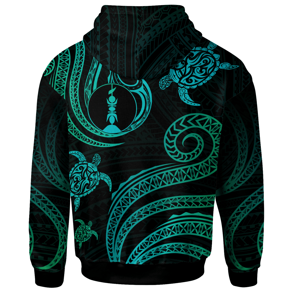 New Caledonia Custom Zip Hoodie Polynesian Turtle With Pattern - Polynesian Pride