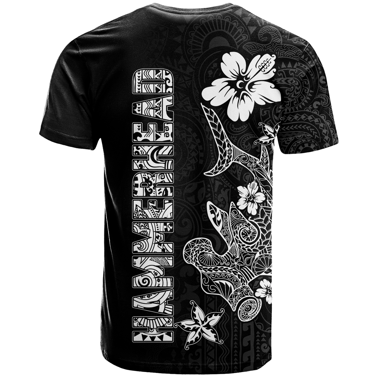 Hawaii Hammerhead Shark Hibiscus Hawaii Pattern T Shirt LT2 - Polynesian Pride