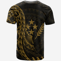 Kosrae T Shirt Custom Polynesian Pattern Style Gold Color - Polynesian Pride