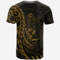Solomon Islands T Shirt Polynesian Pattern Style Gold Color - Polynesian Pride
