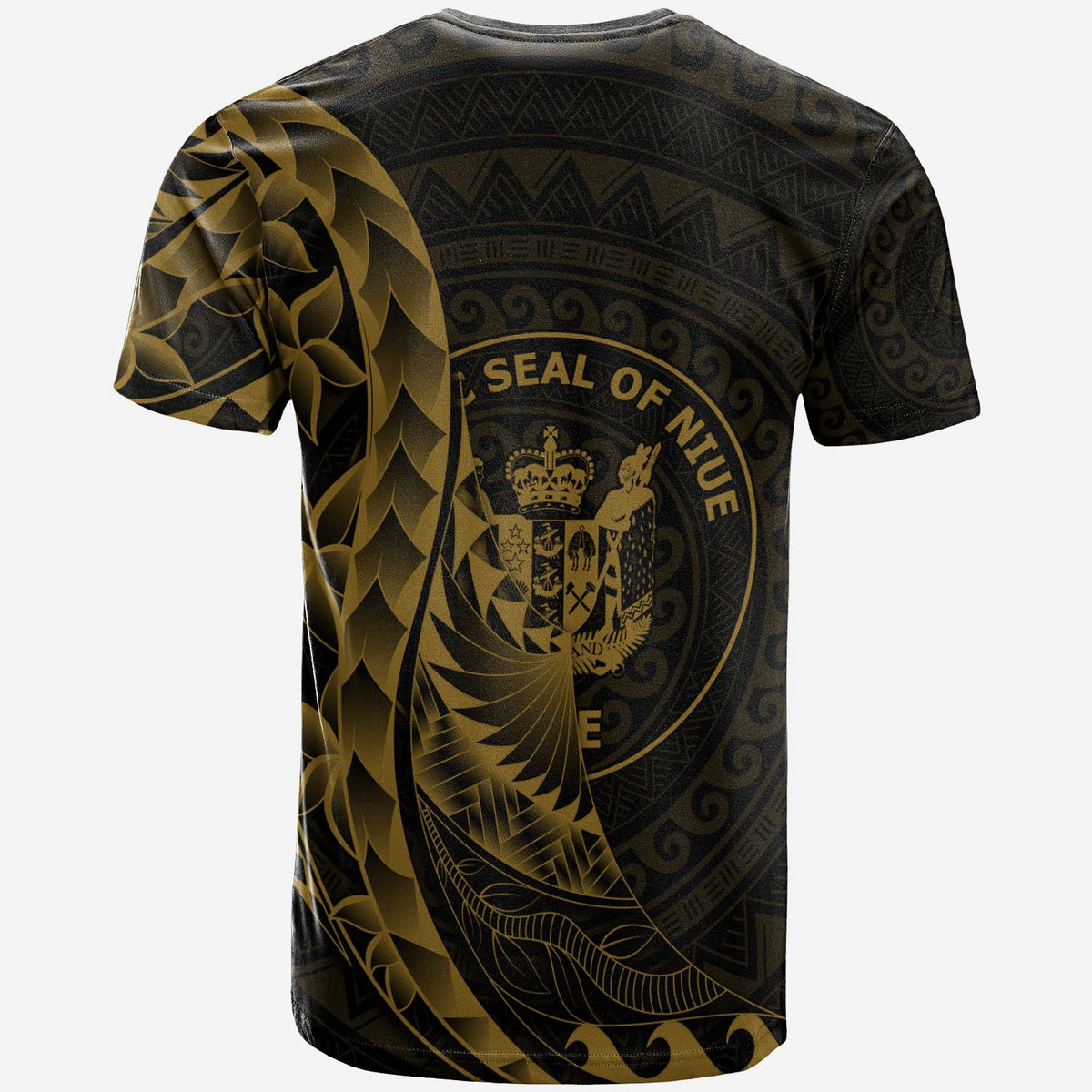 Niue T Shirt Custom Polynesian Pattern Style Gold Color - Polynesian Pride