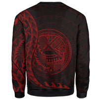 American Samoa Sweatshirt - Polynesian Pattern Style Red Color - Polynesian Pride