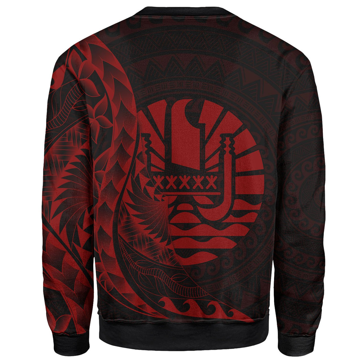 French Polynesia Sweatshirt - Custom Personalised Polynesian Pattern Style Red Color - Polynesian Pride