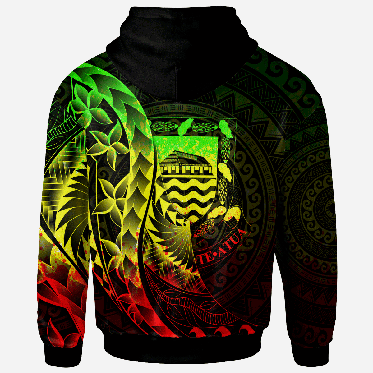 Tuvalu Hoodie Polynesian Pattern Style Reggae Color - Polynesian Pride