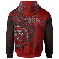 Tonga Hoodie Red Polynesian Patterns Best Tonga Ever - Polynesian Pride