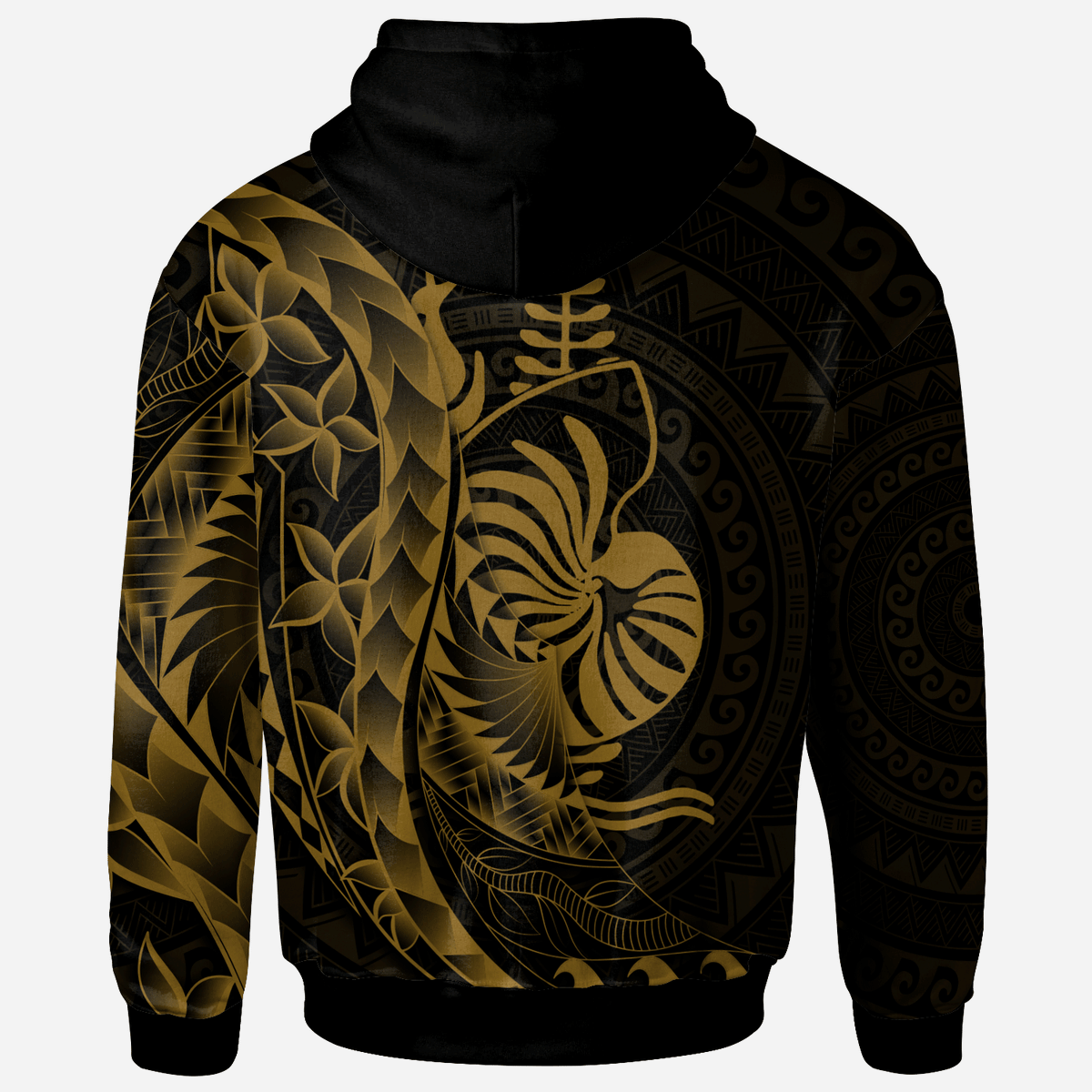 New Caledonia Zip Hoodie Polynesian Pattern Style Gold Color - Polynesian Pride