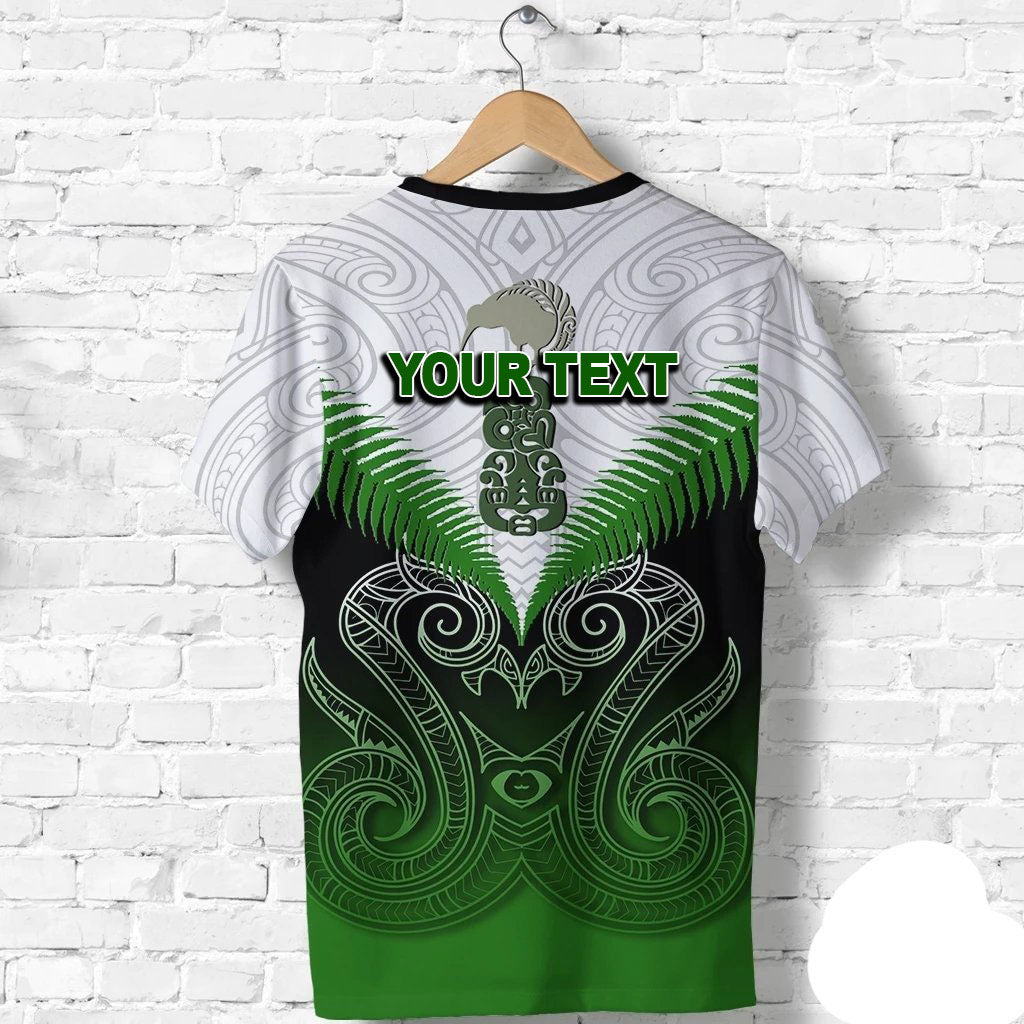 Custom New Zealand Rugby Shirt, All Star Kiwi Rugby Maori Manaia T Shirt LT6 Unisex Green - Polynesian Pride