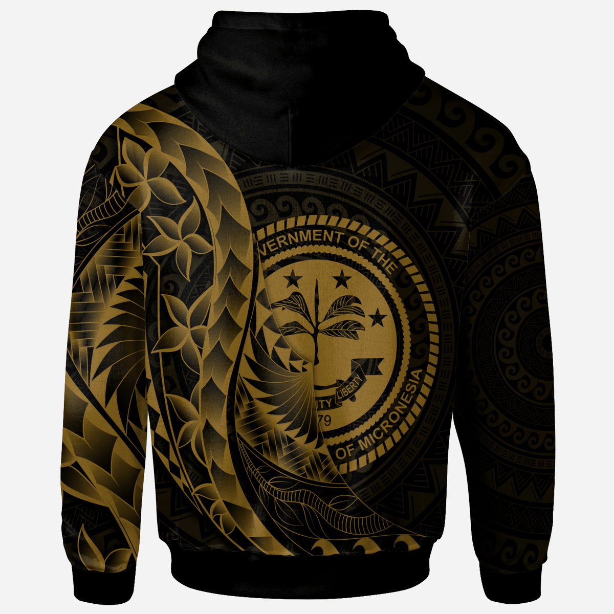 Federated States of Micronesia Hoodie Polynesian Pattern Style Gold Color - Polynesian Pride