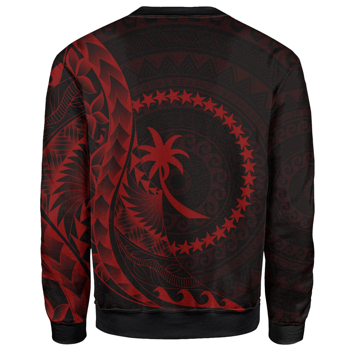 Chuuk Sweatshirt - Custom Personalised Polynesian Pattern Style Red Color - Polynesian Pride