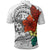 Tonga Polo Shirt Tropical Flowers White Patterns Style - Polynesian Pride