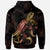 Hawaii Polynesian Hoodie Turtle With Blooming Hibiscus Gold - Polynesian Pride