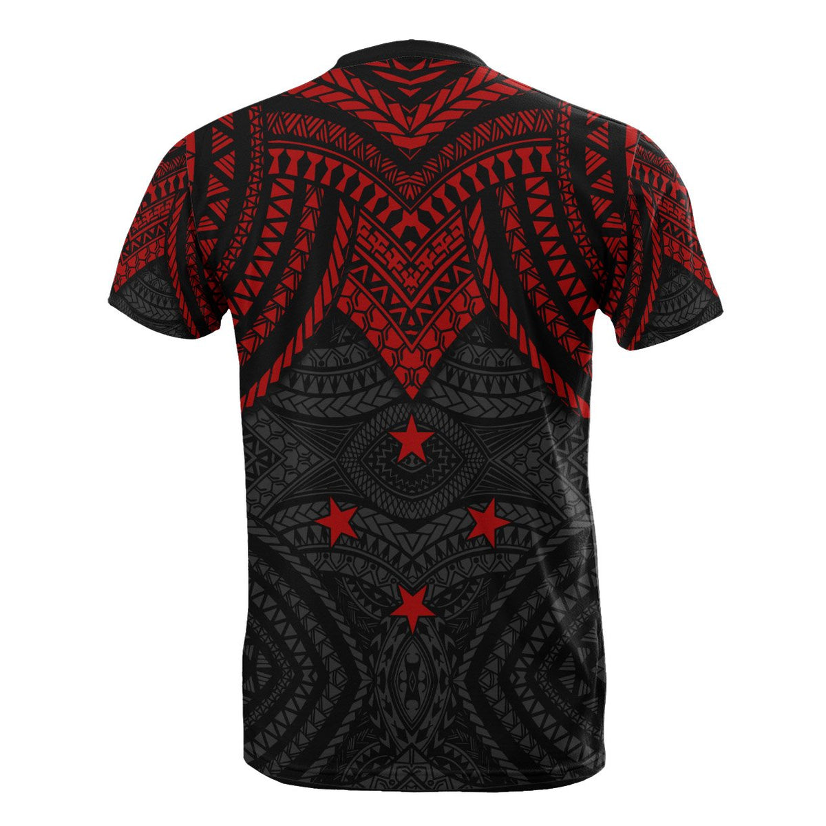 Federated States of Micronesia Custom T Shirt Micronesian Pattern Red Armor Style - Polynesian Pride