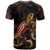 Marshall Islands Polynesian T shirt Turtle With Blooming Hibiscus Gold - Polynesian Pride