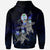 Guam Polynesian Zip up Hoodie Blue Turtle Couple - Polynesian Pride