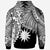 Nauru Polynesian Custom Zip up Hoodie Tribal Wave Tattoo White - Polynesian Pride