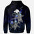 Papua New Guinea Polynesian Zip up Hoodie Blue Turtle Couple - Polynesian Pride