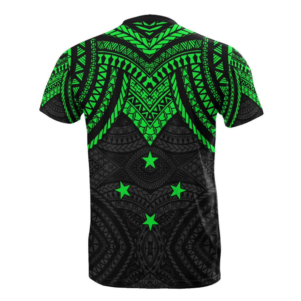 Federated States of Micronesia Custom T Shirt Micronesian Pattern Green Armor Style - Polynesian Pride