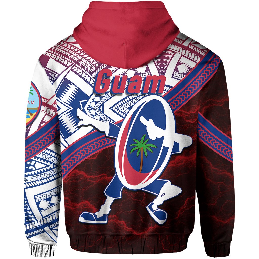 Guam Rugby Zip Hoodie Dab Trend Creative - Polynesian Pride