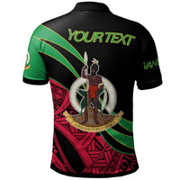 Vanuatu Polo Shirt Custom Symmetrical Lines - Polynesian Pride