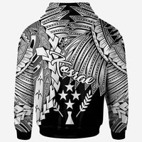 Kosrae Polynesian Custom Hoodie Tribal Wave Tattoo White - Polynesian Pride