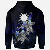Nauru Polynesian Hoodie Blue Turtle Couple - Polynesian Pride