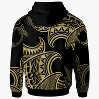 Wallis & Futuna Hoodies Hammerhead Shark Tribal Pattern - Polynesian Pride