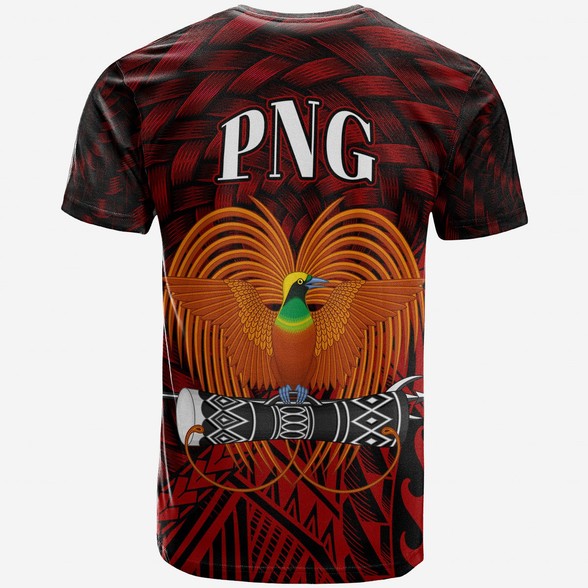 Papua New Guinea T Shirt Custom Polynesian Patterns With Bamboo - Polynesian Pride
