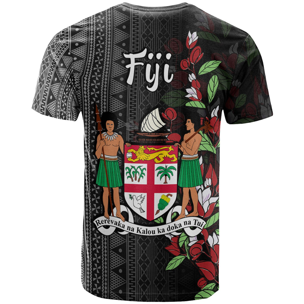 Fiji T Shirt Custom Tagimaucia Flowers - Polynesian Pride