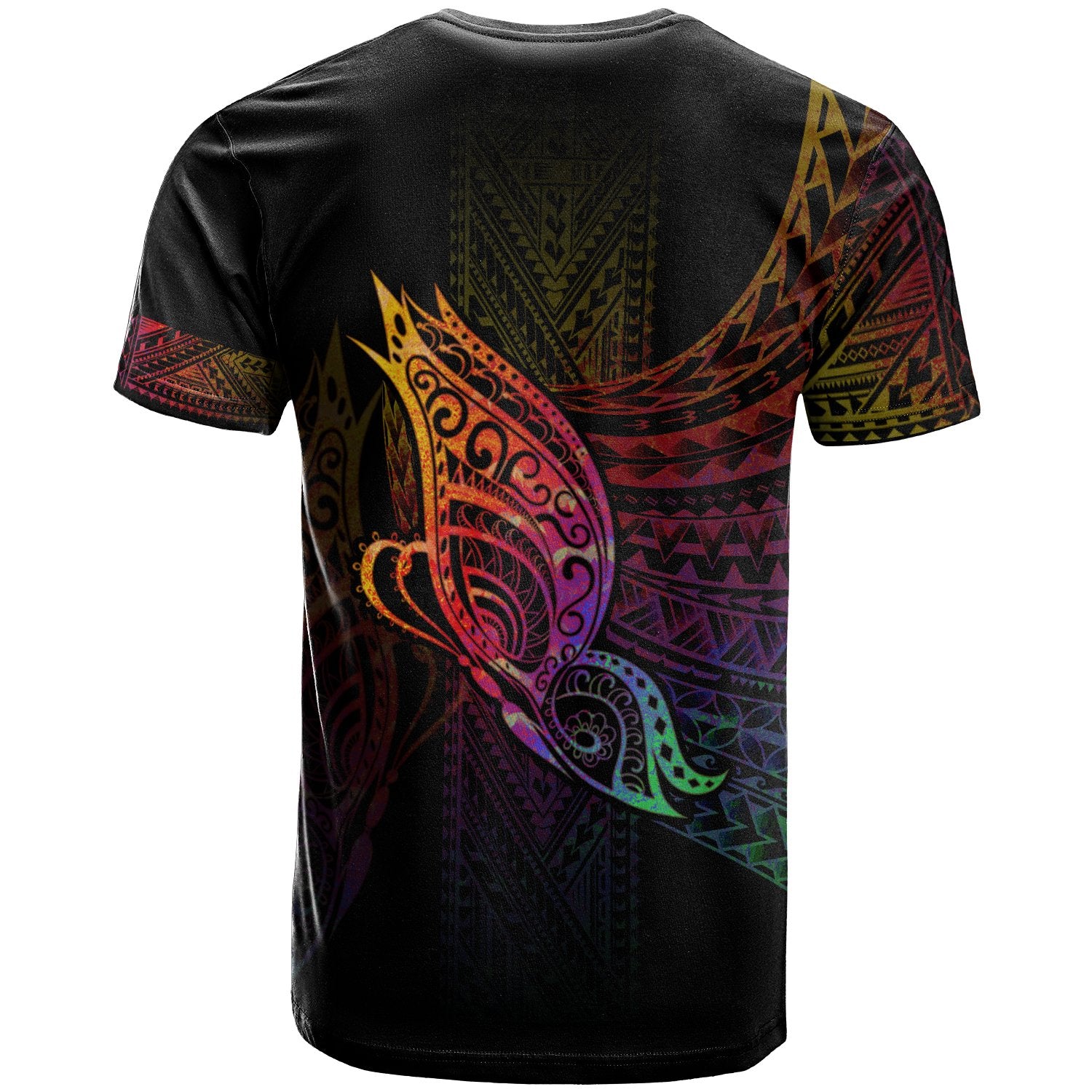 Nauru T Shirt Butterfly Polynesian Style Unisex Black - Polynesian Pride