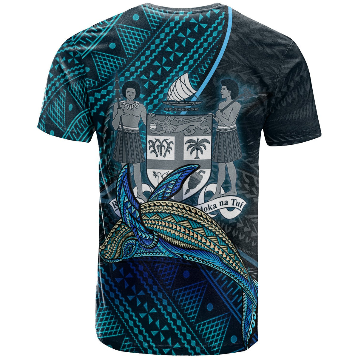 Fiji T Shirt Lautoka Seal Fiji With Blue Whale - Polynesian Pride