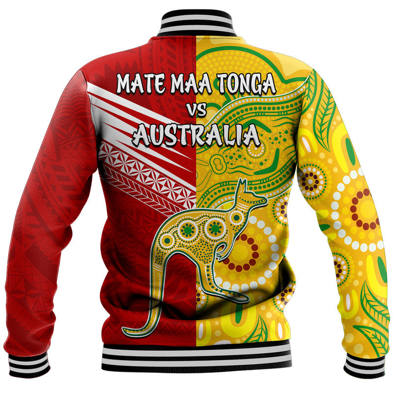 Australia Kangaroos and Mate Maa Tonga Baseball Jacket LT9 - Polynesian Pride