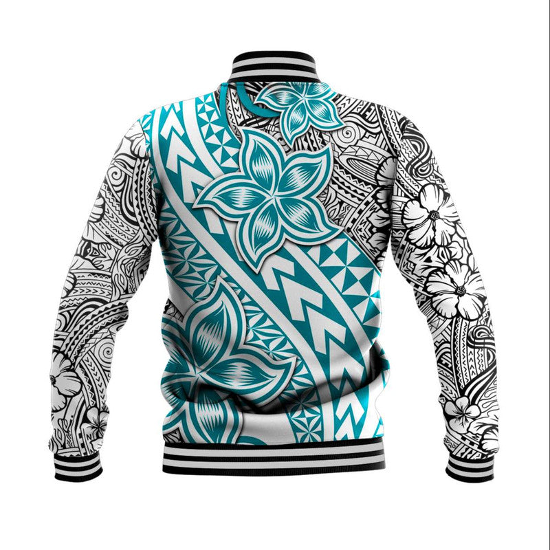 Traditional Polynesian Tribal Tattoo Retro Baseball Jacket Turquoise LT9 - Polynesian Pride