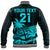 (Custom Personalised) Fiji Rugby Sevens Baseball Jacket Tapa Palm Tree and Fijian Coat of Arms LT9 - Polynesian Pride