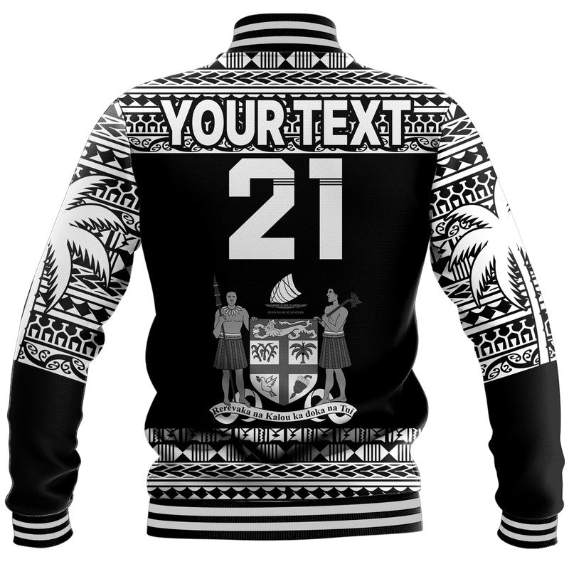 (Custom Text And Number) Fiji Rugby Sevens Baseball Jacket Simple Style LT9 - Polynesian Pride