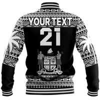 (Custom Text And Number) Fiji Rugby Sevens Baseball Jacket Simple Style LT9 - Polynesian Pride