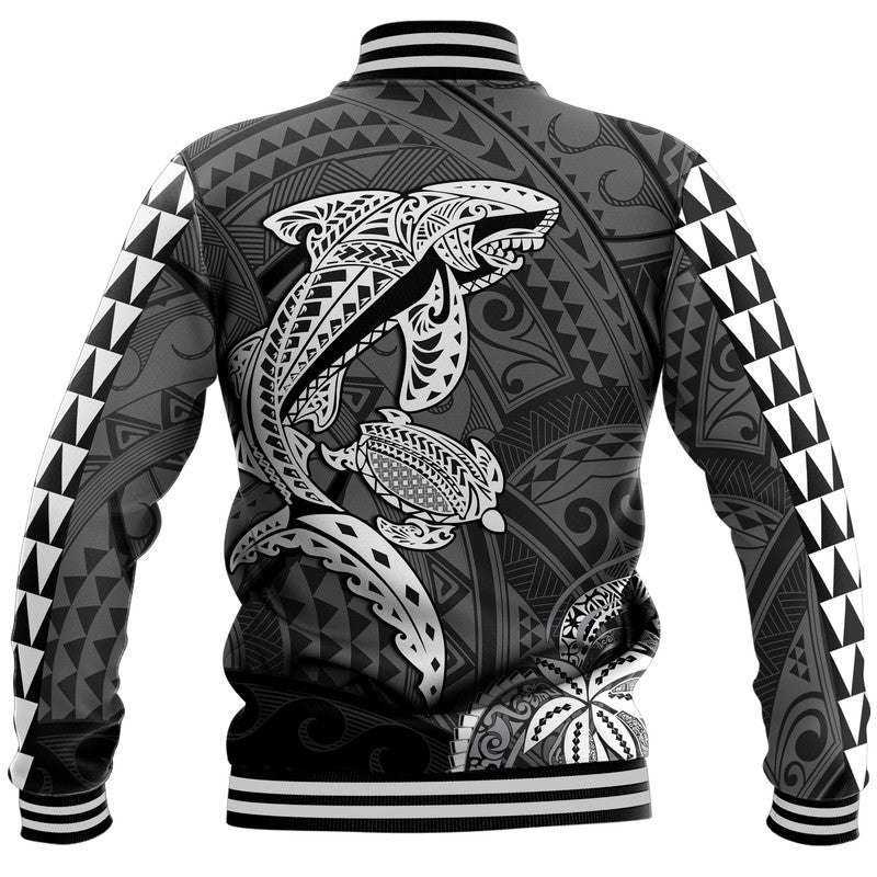 Hawaii Baseball Jacket Shark and Turtle Mix Kakau LT9 - Polynesian Pride