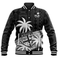 (Custom Text And Number) Fiji Rugby Sevens Baseball Jacket Tapa Palm Tree and Fijian Coat of Arms LT9 Unisex Blue - Polynesian Pride