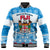 Fiji Masi Tapa Christmas Vibe Baseball Jacket LT9 Unisex Blue - Polynesian Pride