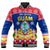 (Custom Personalised) Guam Tribal Polynesian Christmas Vibe Baseball Jacket LT9 Unisex Blue - Polynesian Pride